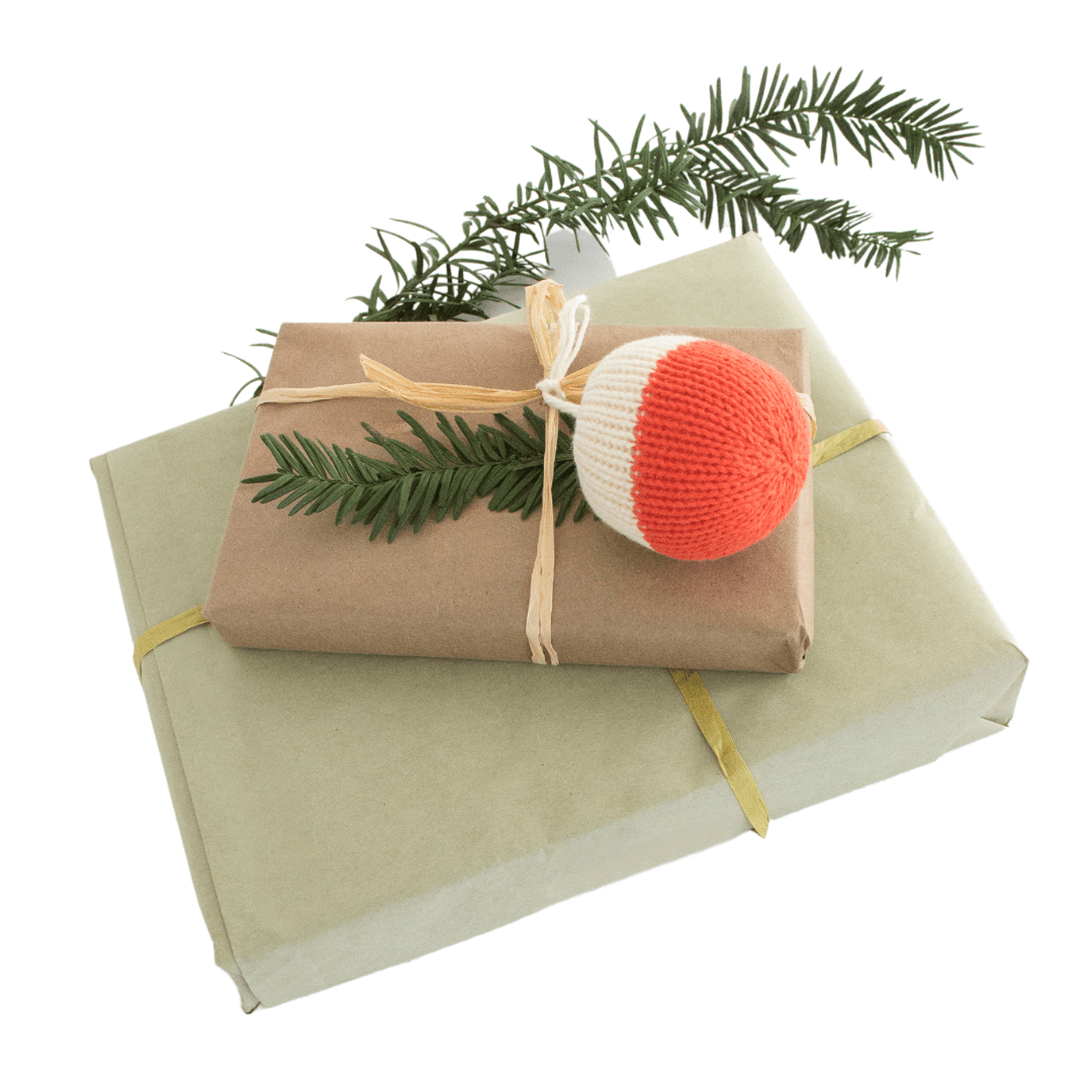 Holiday Ornaments Abstract Red & White Set (4pcs)
