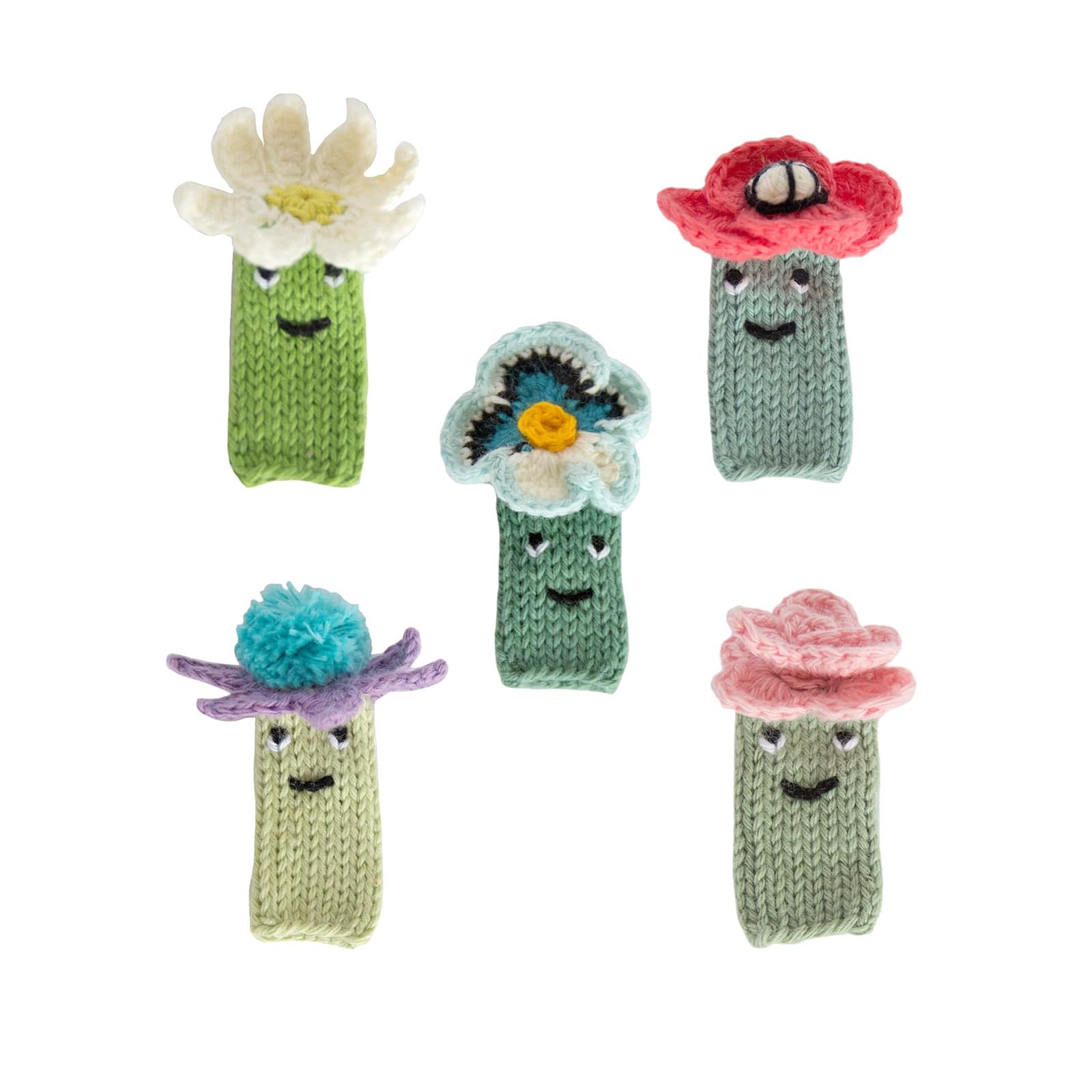 Finger Puppet Flower (set of 5)
